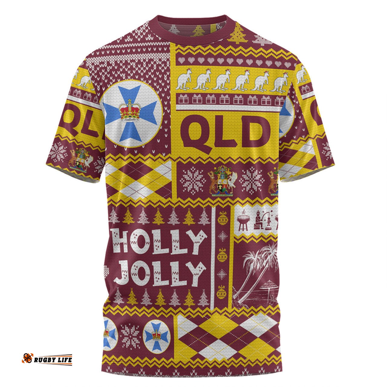 Amazing Aussie Queensland Christmas T-shirt - Holly Jolly Chrissie T-shirt