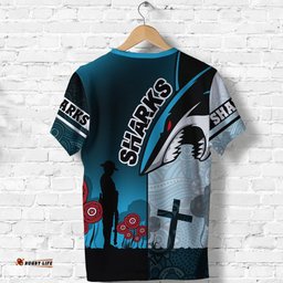 sharks t shirt cronulla anzac day