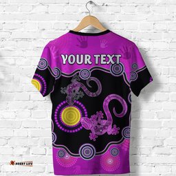 custom personalised aboriginal lizard t shirt attracted australia version purple