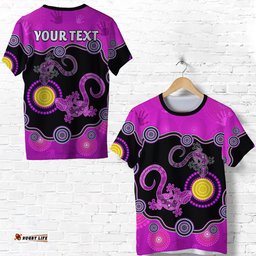 custom personalised aboriginal lizard t shirt attracted australia version purple
