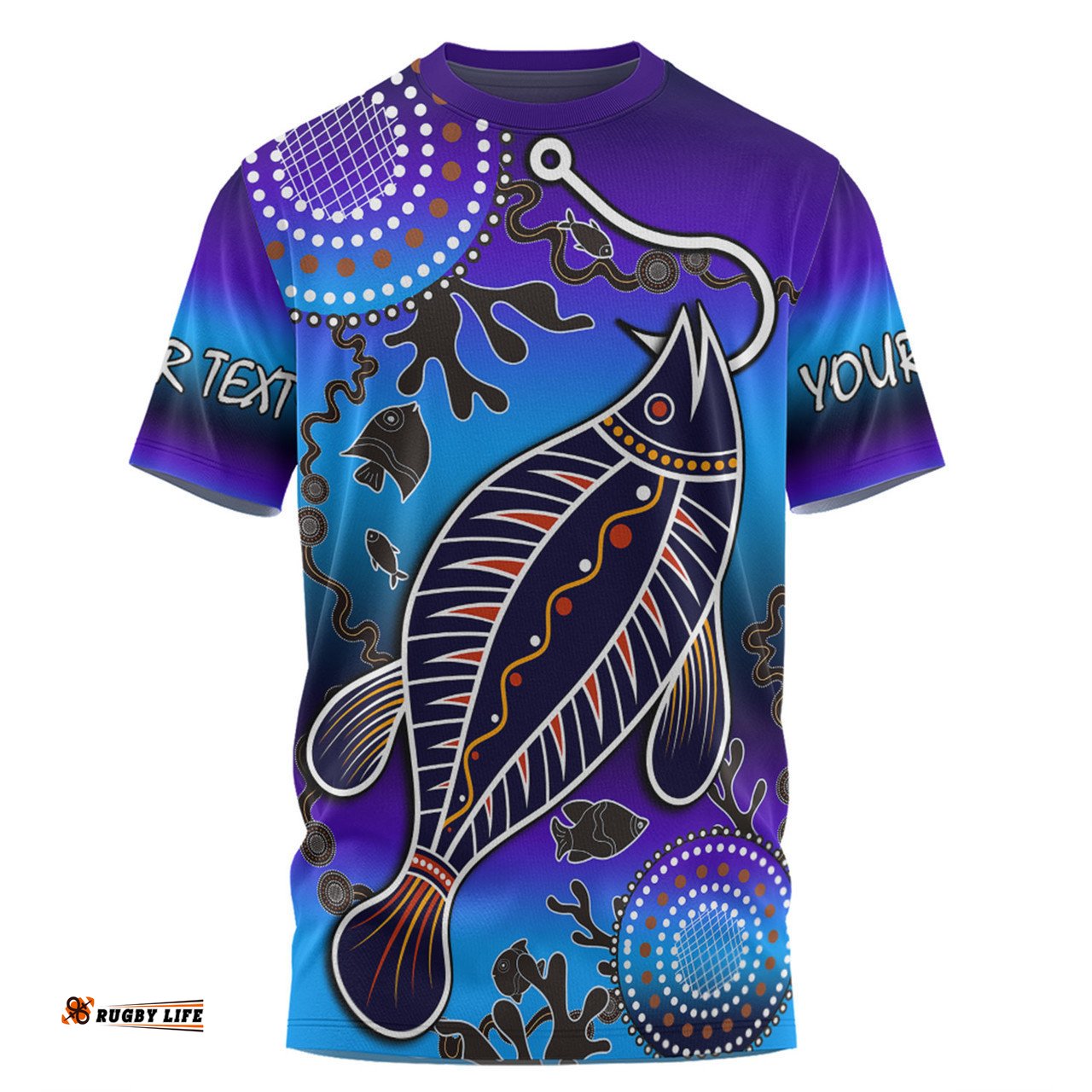 Amazing Aussie Australia Fishing Aboriginal Fishing Custom T-shirt - Hooked On Fishing With Aboriginal Patterns T-shirt