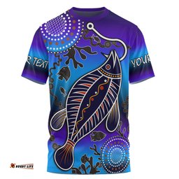 Amazing Aussie Australia Fishing Aboriginal Fishing Custom T-shirt - Hooked On Fishing With Aboriginal Patterns T-shirt
