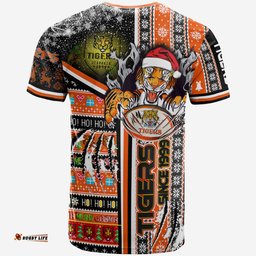 Amazing Aussie Wests Tigers Christmas T-Shirt - Custom Merry Super Tigers Christmas Scratch Ho Ho Ho T-Shirt