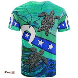 personalised t shirt torres strait flag and turtle