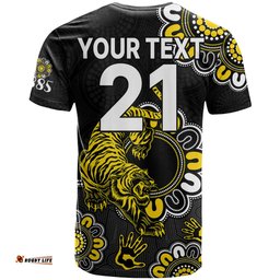custom personalised afl richmond tigers 1885 aboriginal t shirt