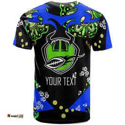 Amazing Aussie Canberra Raiders T-Shirt - Custom Personalised Canberra Raiders with Aboriginal Inspired Culture Player And Number T-Shirt