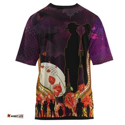 Amazing Aussie Brisbane Broncos Anzac Custom T-shirt - Broncos Aboriginal Inspired Pattern Anzac Remembrance Day T-shirt