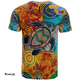 Amazing Aussie Australia Aboriginal Inspired T-Shirt - Turtle Indigenous Art