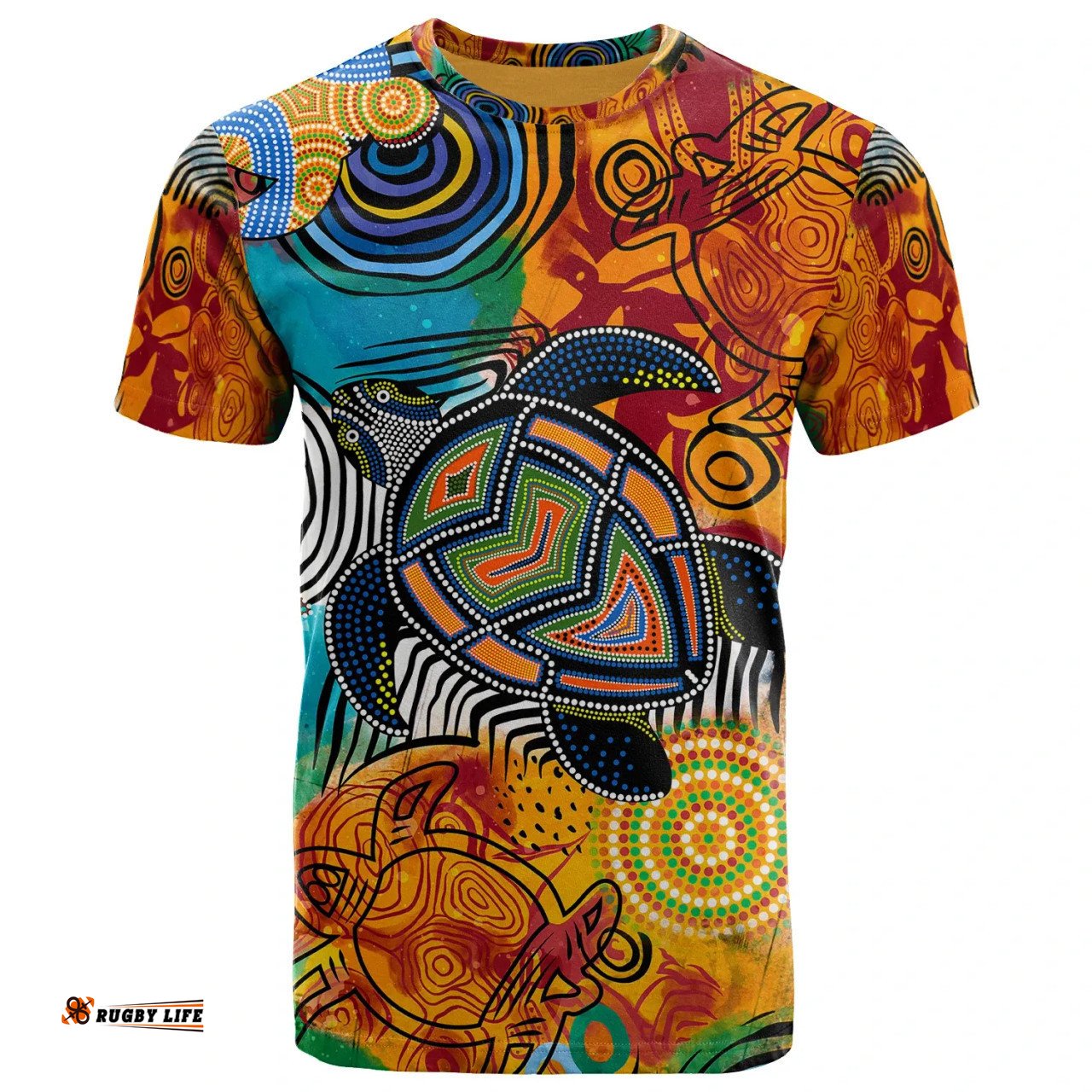 Amazing Aussie Australia Aboriginal Inspired T-Shirt - Turtle Indigenous Art