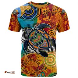 Amazing Aussie Australia Aboriginal Inspired T-Shirt - Turtle Indigenous Art