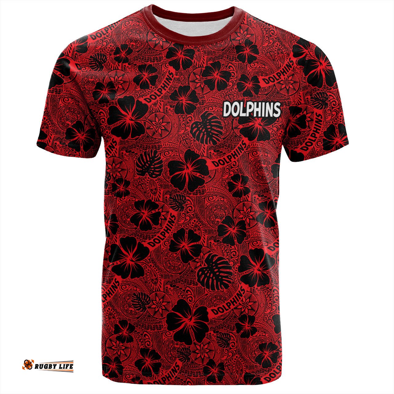 Amazing Aussie Redcliffe Dolphins T-Shirt - Scream With Tropical Patterns