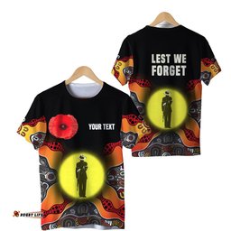 custom personalised australian anzac day t shirt aboriginal moon style th12