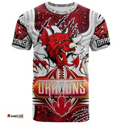 Amazing Aussie St. George Illawarra Dragons Custom T-shirt - Indigenous Super Saints Scratch Style T-shirt