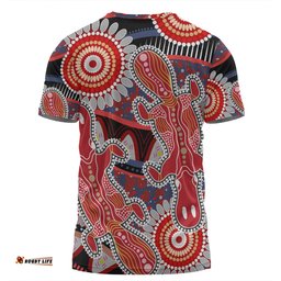 Amazing Aussie Australia Platypus Aboriginal T-shirt - Red Platypus With Aboriginal Art Dot Painting Patterns Inspired T-shirt