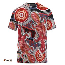 Amazing Aussie Australia Platypus Aboriginal T-shirt - Red Platypus With Aboriginal Art Dot Painting Patterns Inspired T-shirt