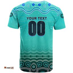 personalised australia matildas t shirt tillies aboriginal simple turquoise dt02
