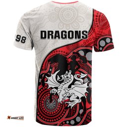 dragons rugby t shirt st george illawarra 1998 indigenous art