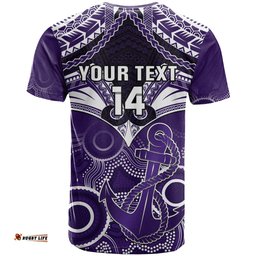 personalised dockers football t shirt fremantle aboriginal mix polynesian pattern