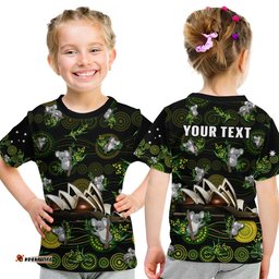custom personalised australia t shirt aboriginal golden wattle mix koala and sydney opera house