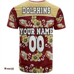 Amazing Aussie Redcliffe Dolphins Custom T-Shirt - Redcliffe Dolphins With Maori Patterns T-Shirt