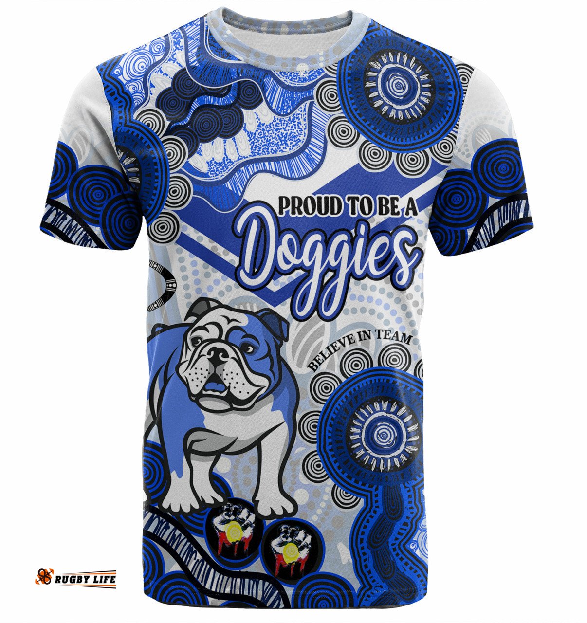 Amazing Aussie Canterbury-Bankstown Bulldogs Custom T-Shirt - Proud To Be A Doggies Home Jersey T-Shirt