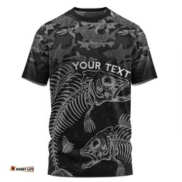 Amazing Aussie Australia Fishing Custom T-shirt - Fish Reaper Fish Skeleton Grey T-shirt