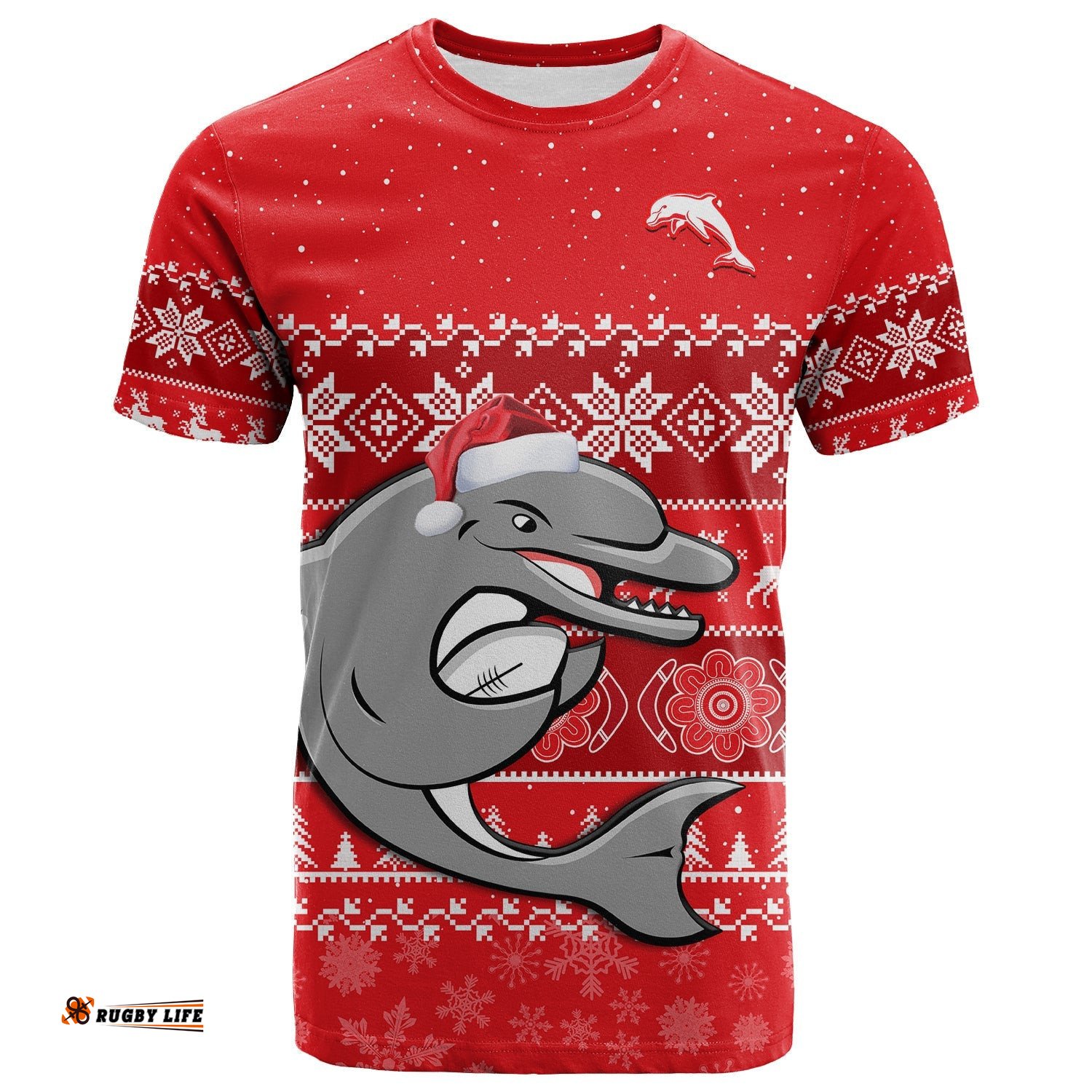 dolphins rugby t shirt indigenous merry christmas