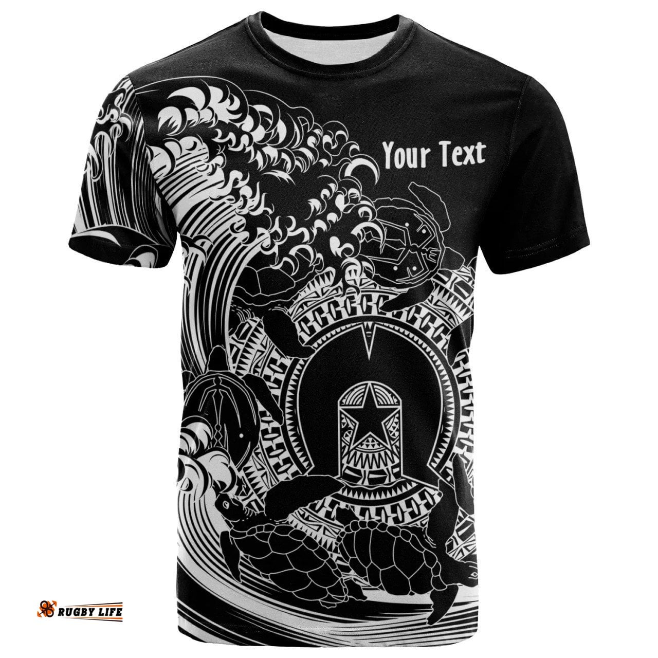 Amazing Aussie [Custom] Australia Torres Strait Islands Inspired T-Shirt - Torres Strait Islands in Wave (Black)