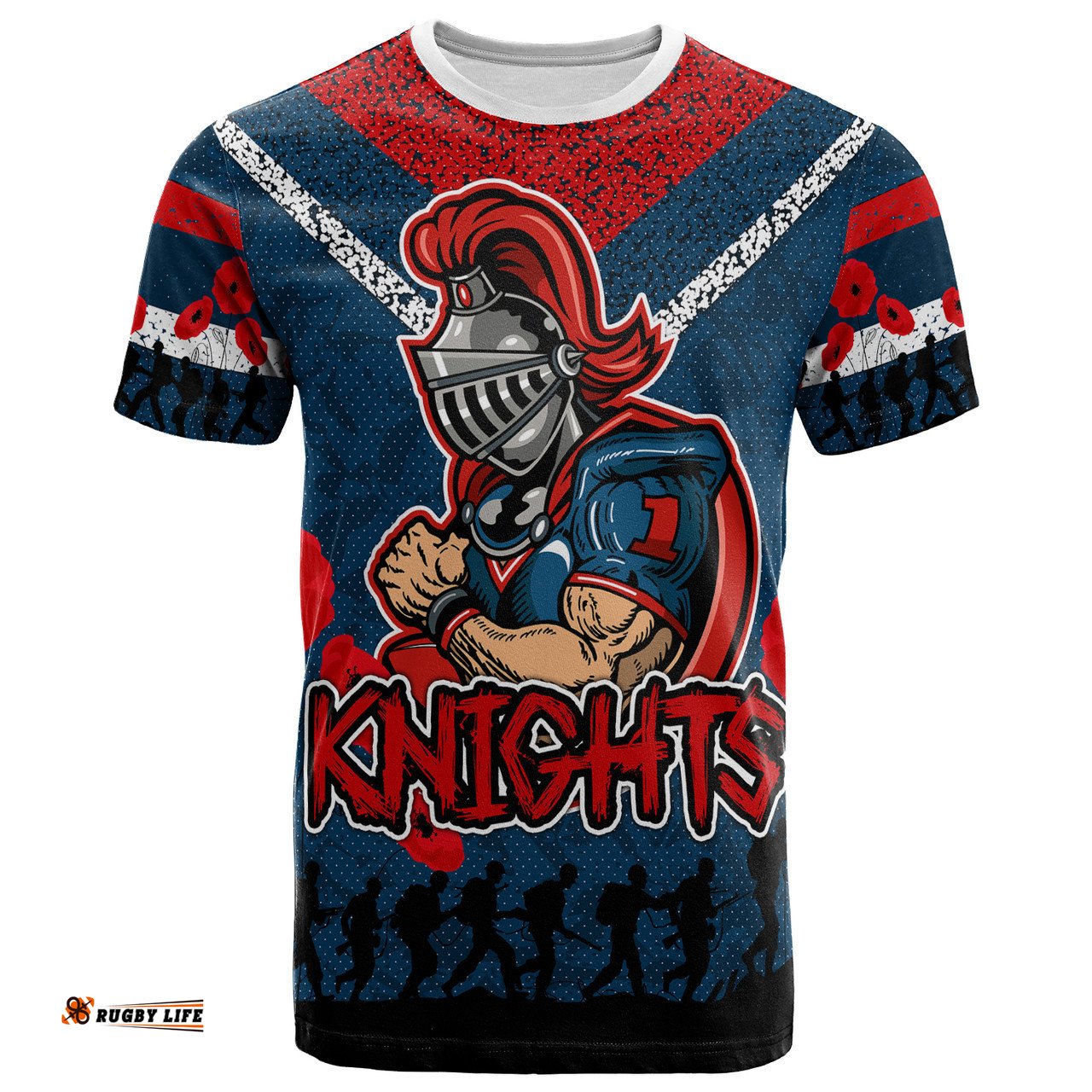 Amazing Aussie Newcastle Knights T-shirt - Custom Anzac Day Newcastle Knights T-shirt