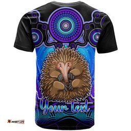 personalised australia virgo echidna zodiac t shirt auz astrology aboriginal blue