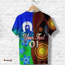 custom personalised australia indigenous aboriginal and torres strait islands t shirt flag vibes