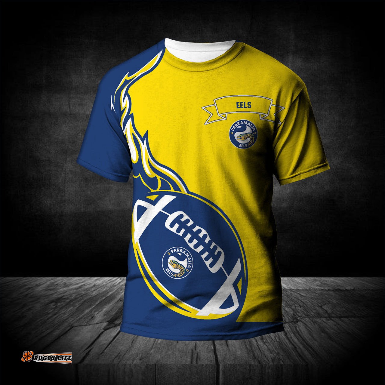 parramatta eels t shirt flame ball nrl 0