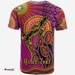 custom personalised aboriginal lizard t shirt tree on the hill sunshine