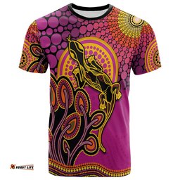 custom personalised aboriginal lizard t shirt tree on the hill sunshine
