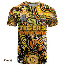 personalised tiger naidoc week 2024 t shirt aussie aboriginal art dt02