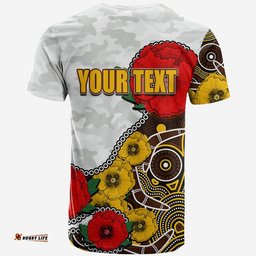 custom personalised anzac day afl hawks army mix aboriginal t shirt