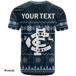 custom personalised carlton football t shirt blues indigenous merry christmas