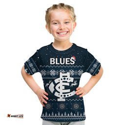 custom personalised carlton football t shirt blues indigenous merry christmas