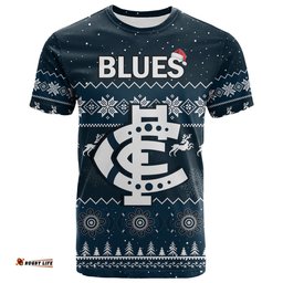 custom personalised carlton football t shirt blues indigenous merry christmas