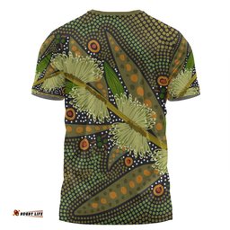 Amazing Aussie Australia Flowers Aboriginal T-shirt - Aboriginal Dot Art Of Australian Native Flower Hakea Sericea T-shirt