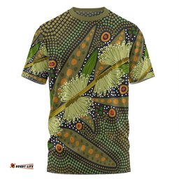Amazing Aussie Australia Flowers Aboriginal T-shirt - Aboriginal Dot Art Of Australian Native Flower Hakea Sericea T-shirt