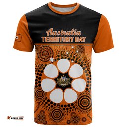 personalised 1 july australia territory day t shirt aboriginal pattern