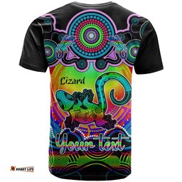 personalised australia leo lizard zodiac t shirt auz astrology aboriginal rainbow