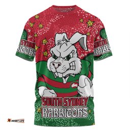 Amazing Aussie South Sydney Rabbitohs T-shirt - Team With Dot And Star Patterns For Tough Fan T-shirt