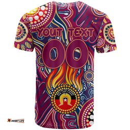 personalised naidoc week 2024 brisbane lions t shirt australian aboriginal hand painting dt02