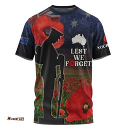 Amazing Aussie Australia T-Shirt - Custom Anzac Day Lest We Forget Red Poppies
