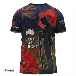 Amazing Aussie Australia T-Shirt - Custom Anzac Day Lest We Forget Red Poppies