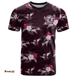 custom text and number sea eagles rugby t shirt polynesian tribal mix tropical hawaiian style