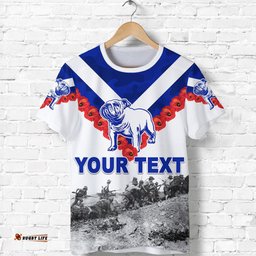 custom personalised canterbury bankstown bulldogs t shirt anzac day original