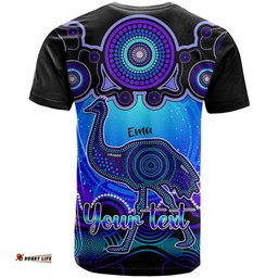 personalised australia aquarius emu zodiac t shirt auz astrology aboriginal blue